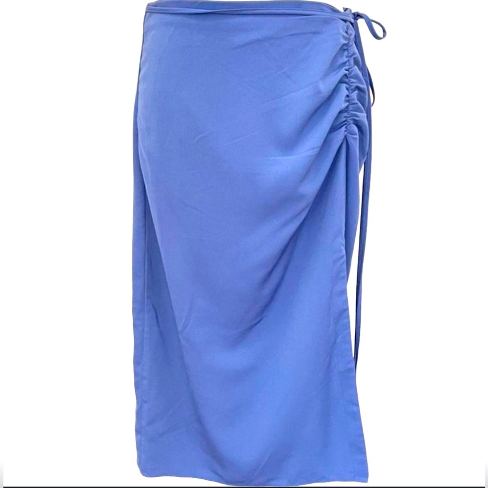 Abercrombie Blue Ruched Midi Skirt